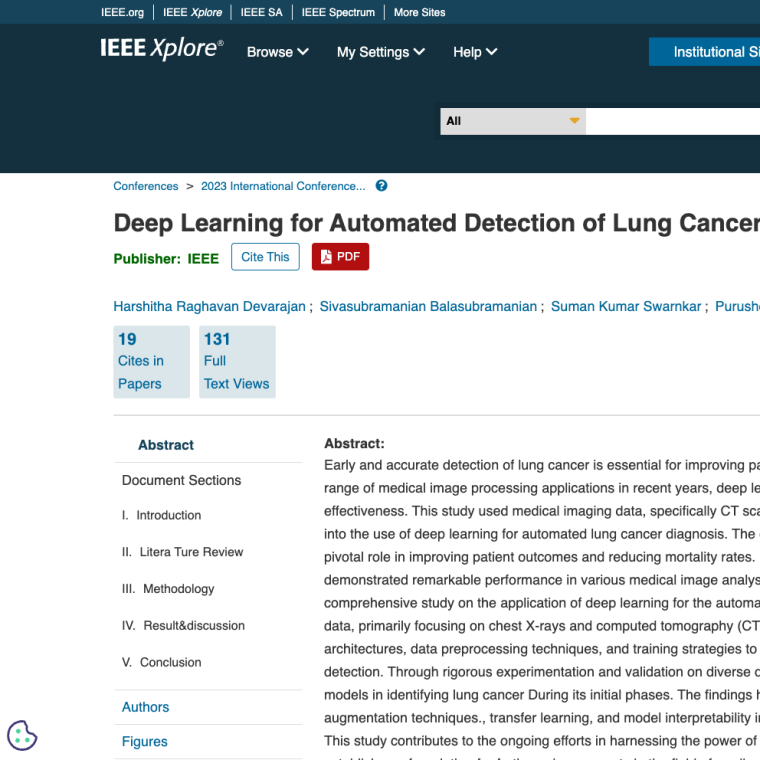 Deep Learning for Automated Detection of Lung Cancer from Medical Imaging Data