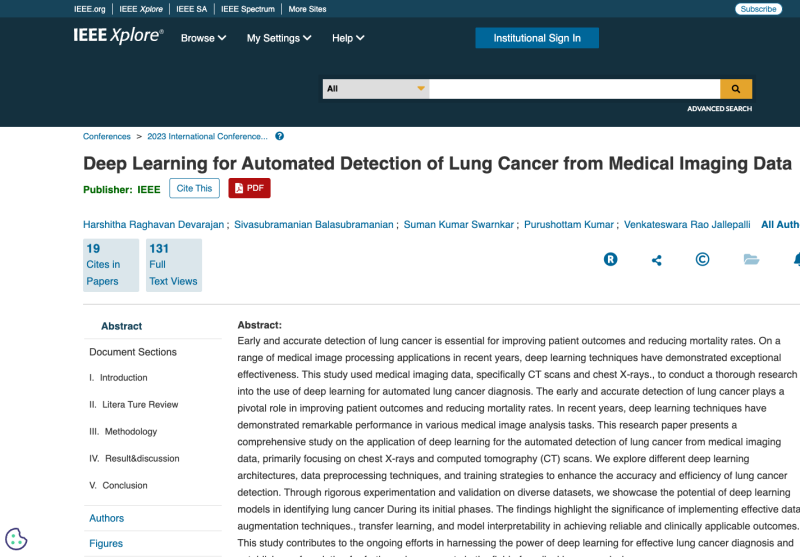 Deep Learning for Automated Detection of Lung Cancer from Medical Imaging Data