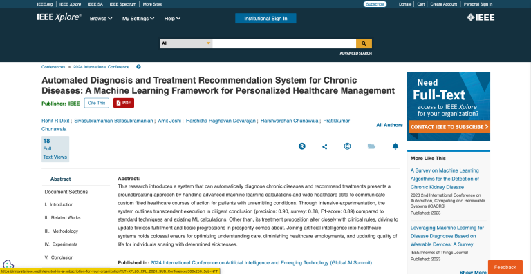 Automated Diagnosis and Treatment Recommendation System for Chronic Diseases: A Machine Learning Framework for Personalized Healthcare Management