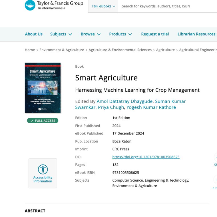 Smart Agriculture Harnessing Machine Learning for Crop Management