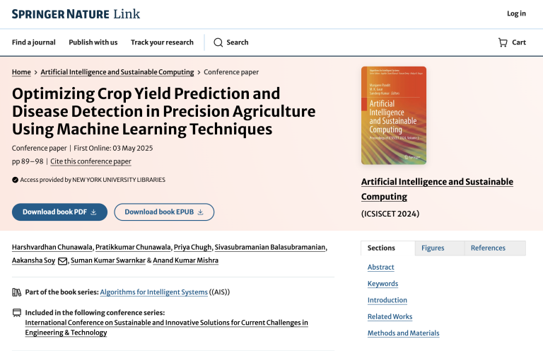 Optimizing Crop Yield Prediction and Disease Detection in Precision Agriculture Using Machine Learning Techniques