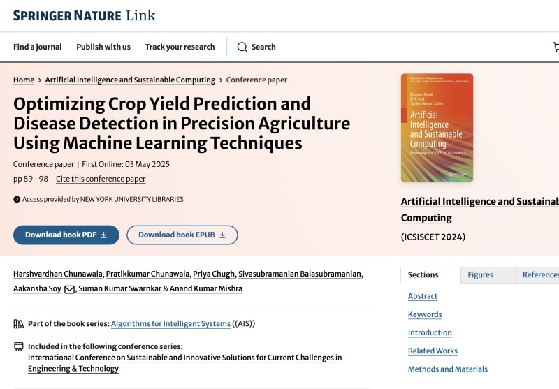 Optimizing Crop Yield Prediction and Disease Detection in Precision Agriculture Using Machine Learning Techniques