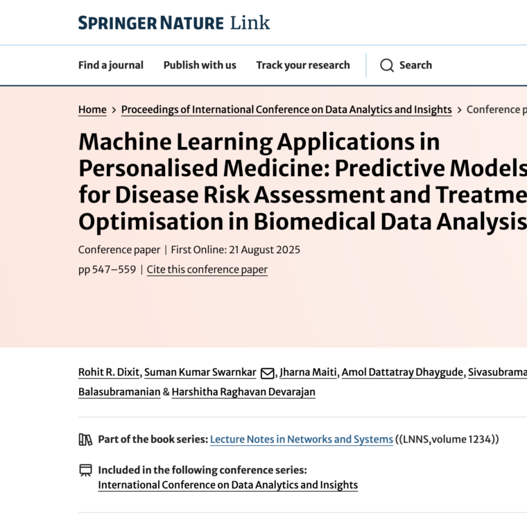 Machine Learning Applications in Personalised Medicine: Predictive Models for Disease Risk Assessment and Treatment Optimisation in Biomedical Data Analysis