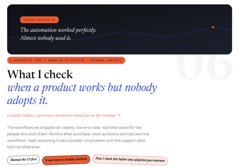 What I check when a product works but nobody adopts it.